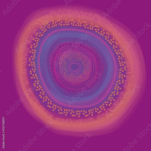 Purple Colorful abstract rangoli design pattern