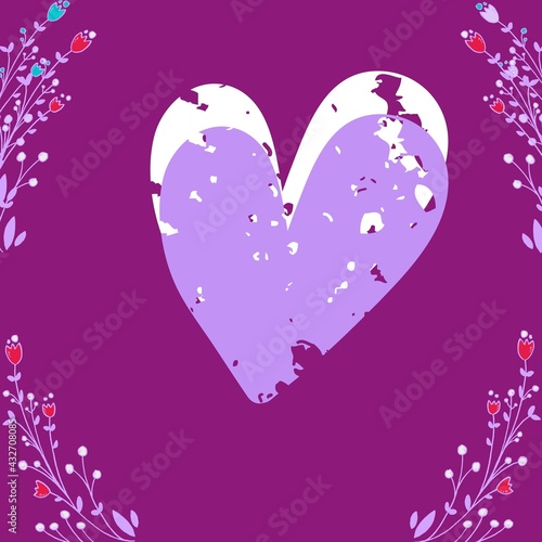 Purple Colorful hearts abstract design pattern
