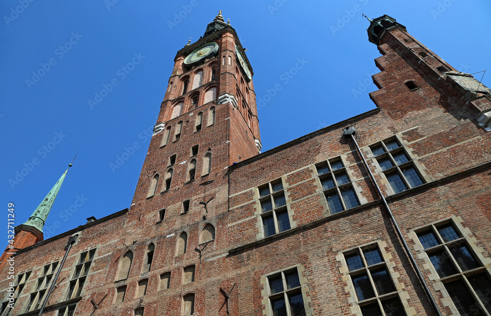 Town Hall on blue sky - Gdansk, Poland