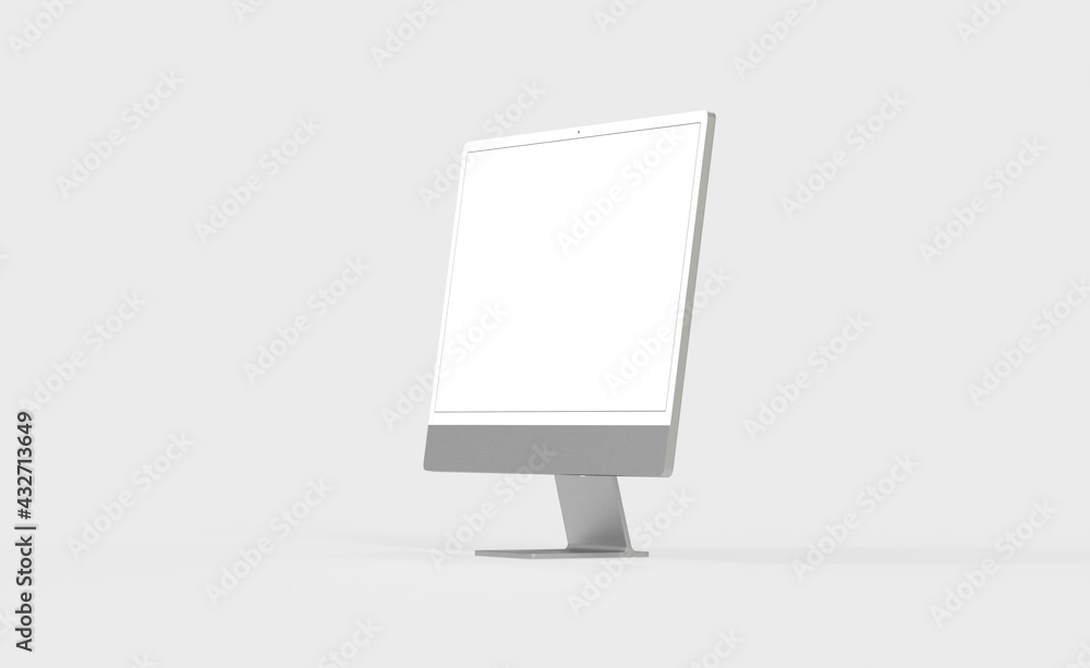 Computer display mock up with blank white screen. Stylish desktop computer mockup. new in 3d Computer display mock up with blank white screen. Stylish desktop computer mockup. new in 3d