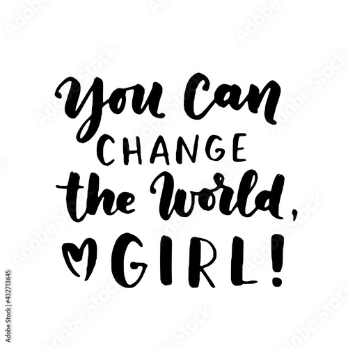 Women's rights quote, phrase. Vector lettering about feminism, woman rights, motivational slogan. Women support and empower, care of yourself, self-care poster.