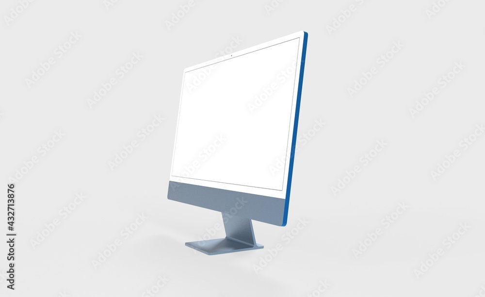 Computer display mock up with blank white screen. Stylish desktop computer mockup. new in 3d Computer display mock up with blank white screen. Stylish desktop computer mockup. new in 3d