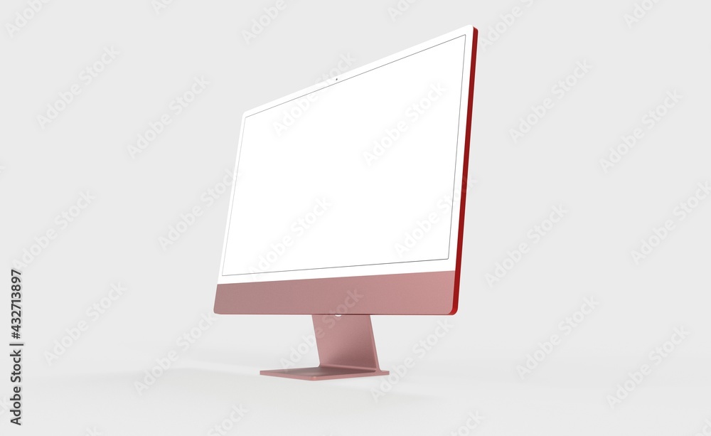 Computer display mock up with blank white screen. Stylish desktop computer mockup. new in 3d Computer display mock up with blank white screen. Stylish desktop computer mockup. new in 3d