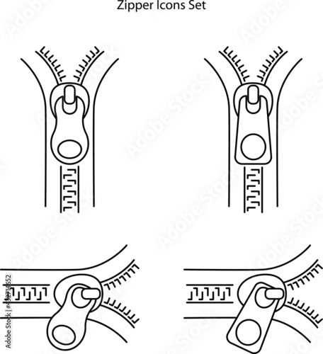 zipper icon isolated on white background from sewing collection. zipper icon thin line outline linear zipper symbol for logo, web, app, UI. zipper icon simple sign.
