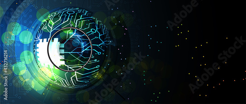Abstract Artificial intelligence. Cloud computing. Machine learning. Technology web background. Virtual concept