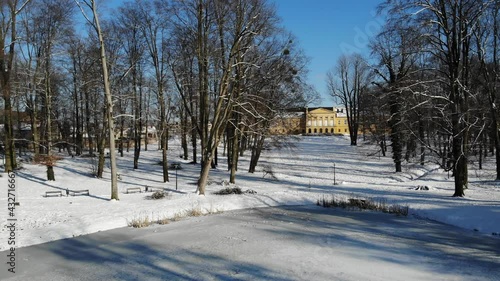 Park and palace in Koszecin in Poland. photo