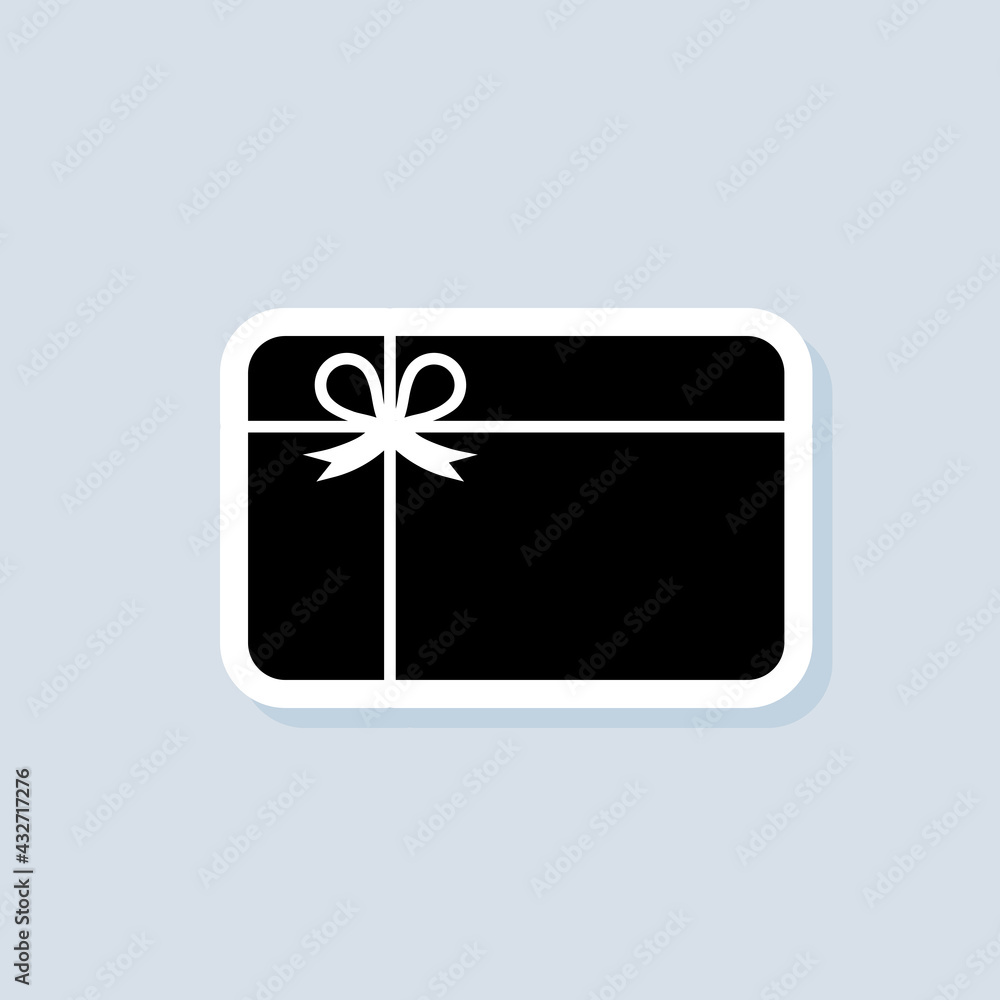Gift card sticker. Logo design black symbol. Vector on isolated background. EPS 10 Gift card sticker. Logo design black symbol. Vector on isolated background. EPS 10