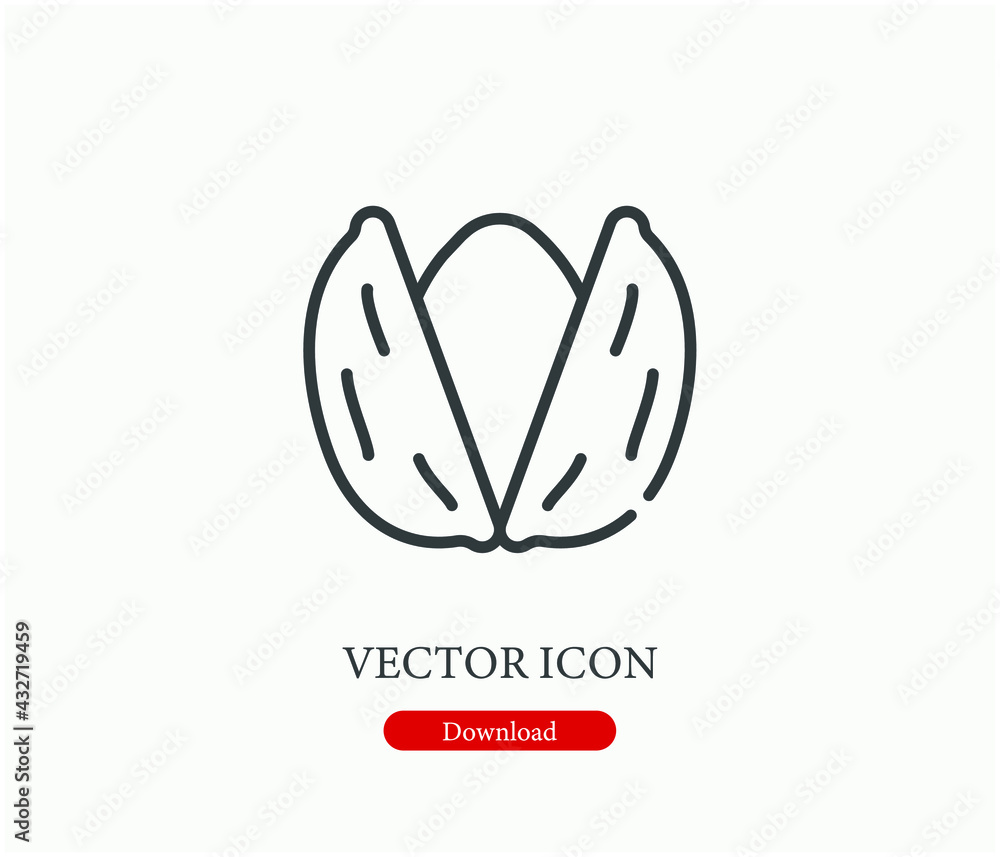 Pistachio vector icon. Editable stroke. Linear style sign for use on web design and mobile apps, logo. Symbol illustration. Pixel vector graphics - Vector Pistachio vector icon. Editable stroke. Linear style sign for use on web design and mobile apps, logo. Symbol illustration. Pixel vector graphics - Vector