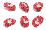 Raw fresh steak beef on a white isolated background