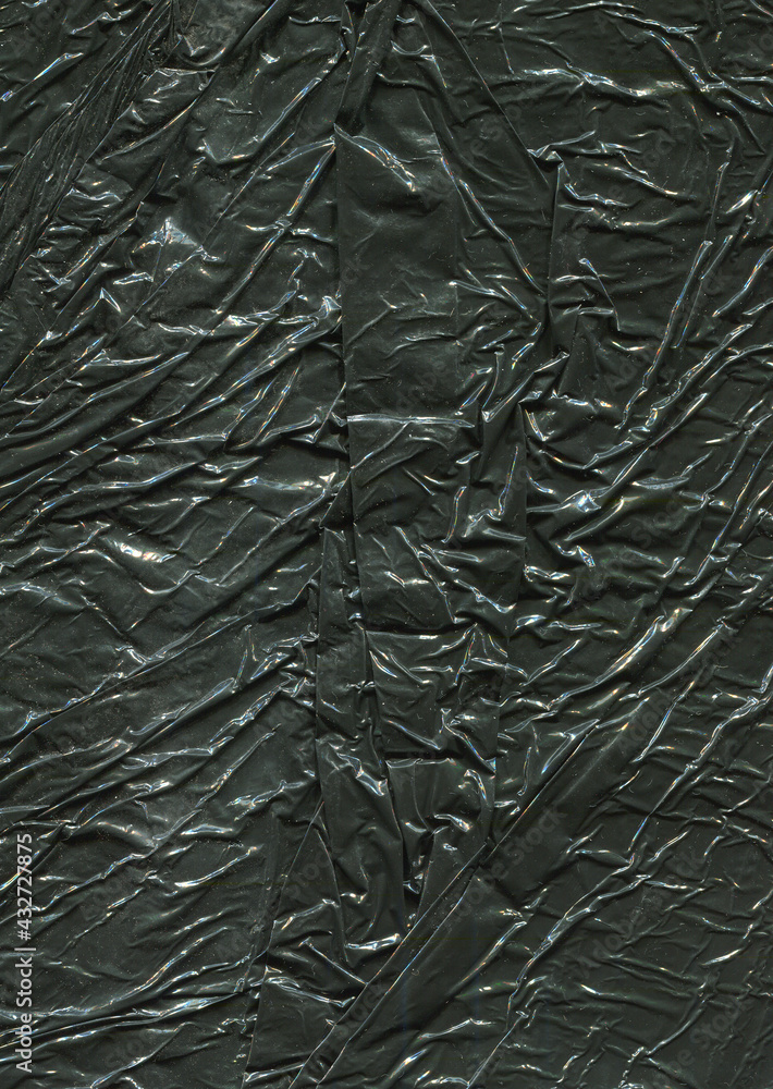 black crumpled glossy polyethylene background black crumpled glossy polyethylene background