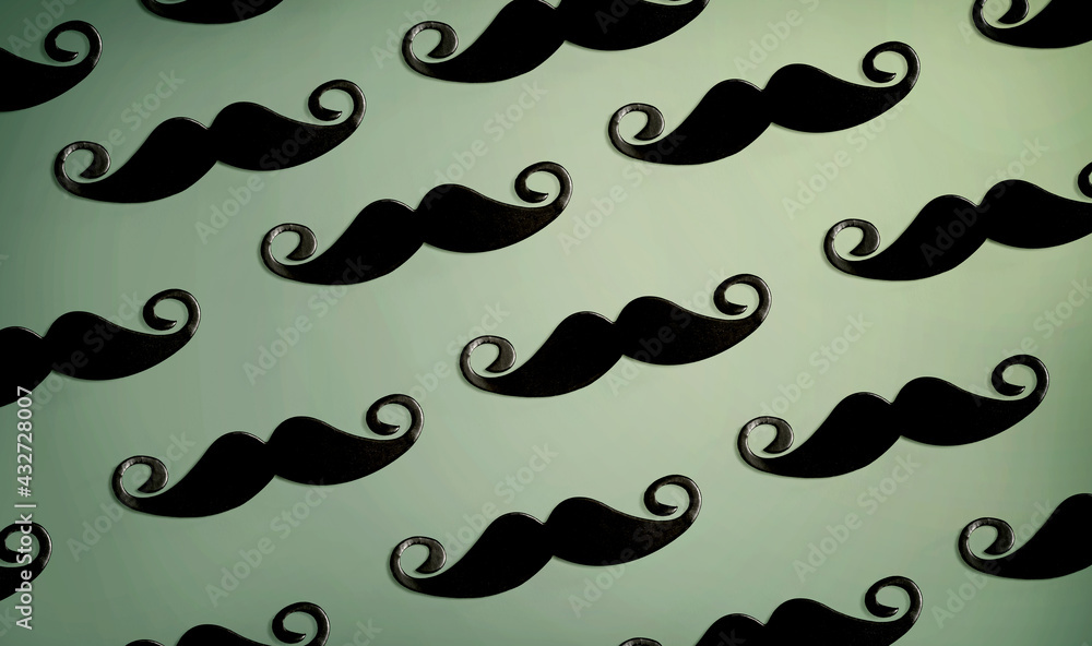 Pattern of black paper mustache Pattern of black paper mustache