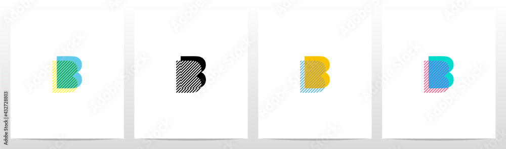 Stripes On The Foreground Letter Logo Design B Stripes On The Foreground Letter Logo Design B