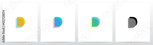 Stripes On The Foreground Letter Logo Design D