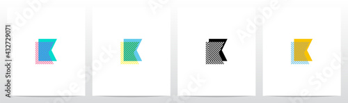 Stripes On The Foreground Letter Logo Design K