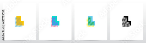 Stripes On The Foreground Letter Logo Design L