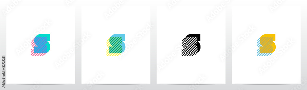 Stripes On The Foreground Letter Logo Design S - obrazy, fototapety, plakaty 