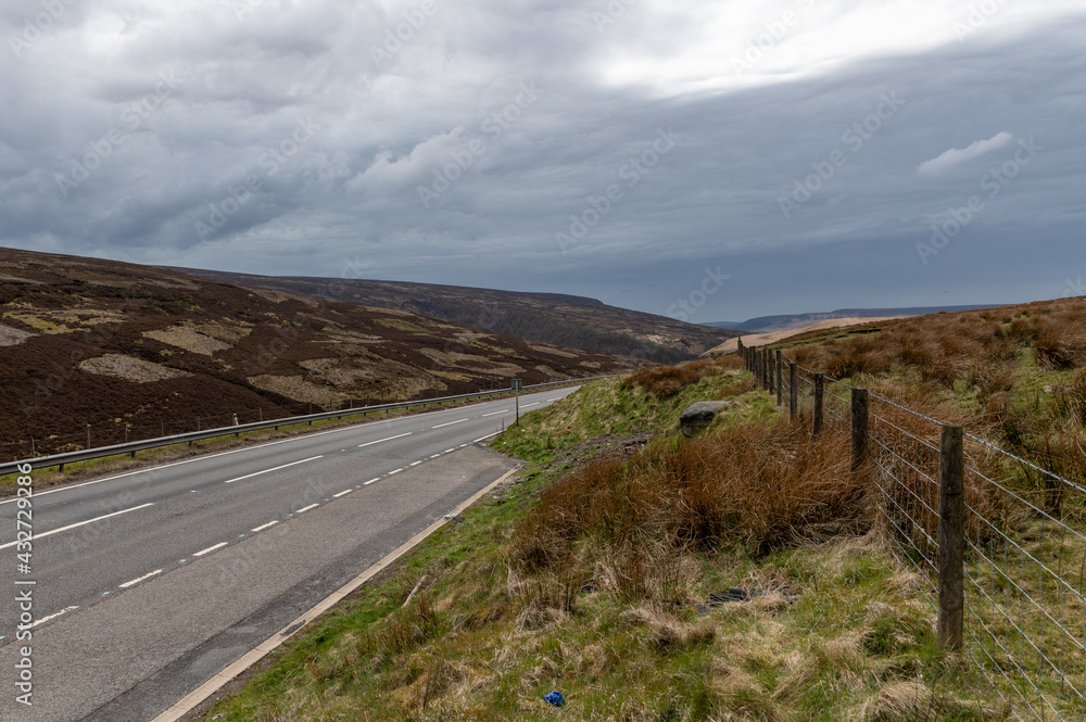 Peak District National Park in Derbyshire looking towards the direction of Manchester