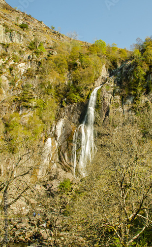 Aber Falls waterfall in Wales. Coedydd Aber National Nature Reserve photo