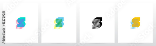 Stripes On The Foreground Letter Logo Design S