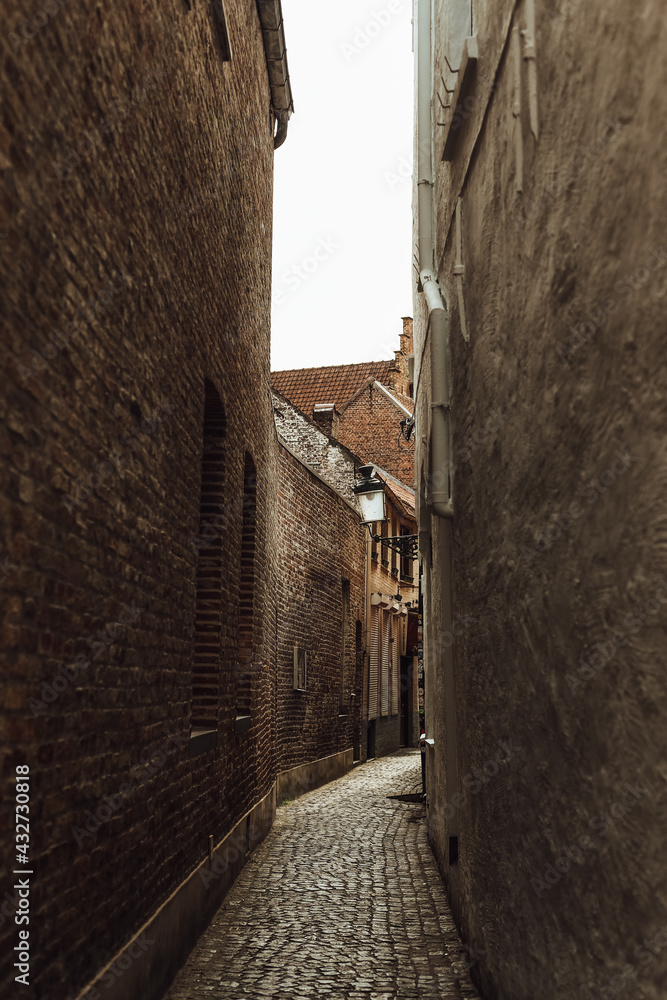 narrow street old town stone winding road