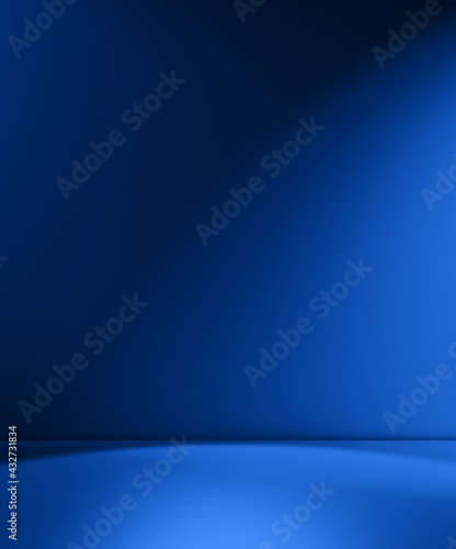 Beams of spotlight on a royal blue background photo