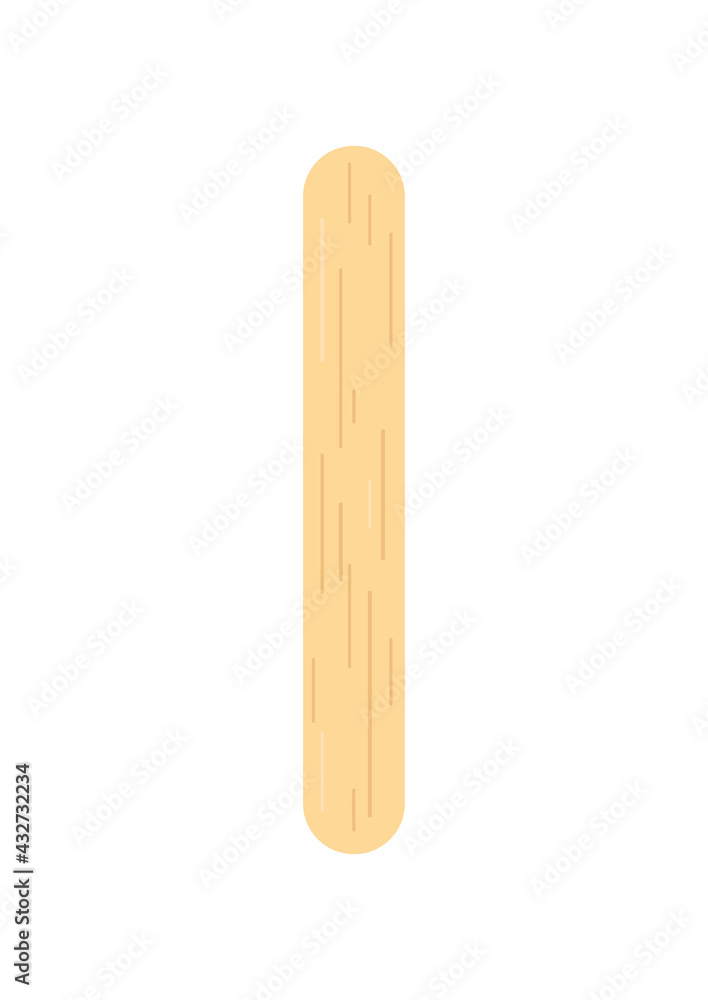 Popsicle stick for ice cream or medical tongue depressor icon isolated