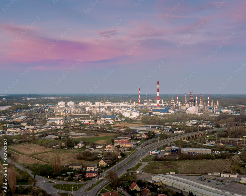 oil refinery factory in gdansk 
