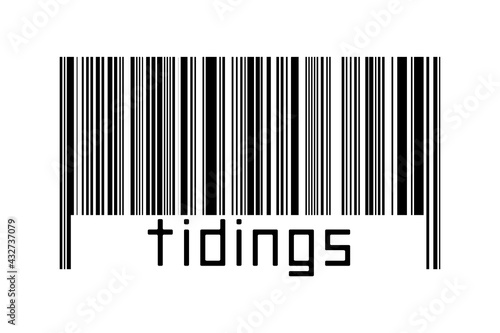 Slika na platnu Barcode on white background with inscription tidings below