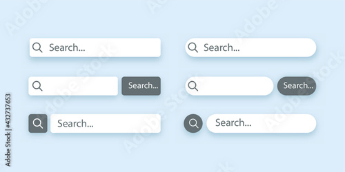 Search Bar, Set of Search Boxes with Shadow