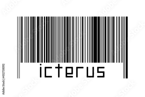 Konstfotografi Barcode on white background with inscription icterus below