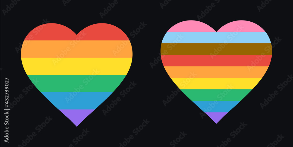 Lgbt rainbow pride flag in a shape of heart Vector Image