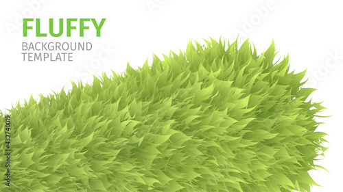 Grass abstract eco background, green fluffy, furry texture for brochures, web design, vector illustration