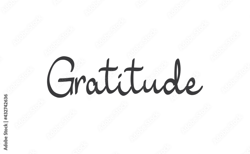 Gratitude word lettering design. Hand drawn lettering style. Thankful and motivational message. Gratitude word lettering design. Hand drawn lettering style. Thankful and motivational message.