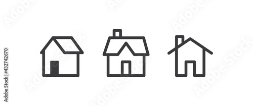 House vector icon collection. Home linear pictogram set.