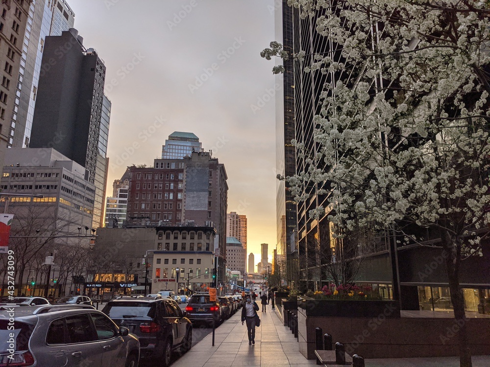 Obraz premium Evening in Downtown Manhattan, New York City, NY - April 2021