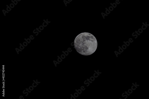 Shot of a full moon in a dark sky photo