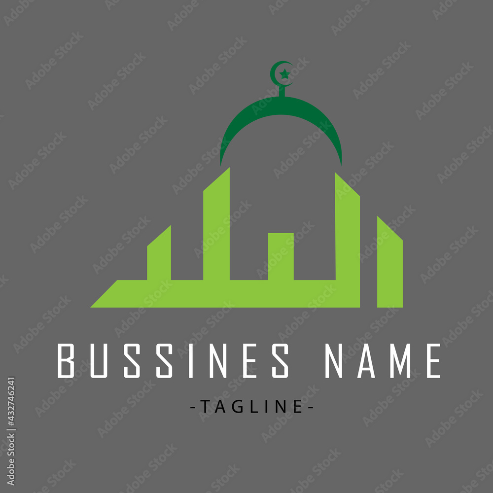 Mosque vector icon.Usable for Business and Technology Logos. Flat Vector Logo Design Template