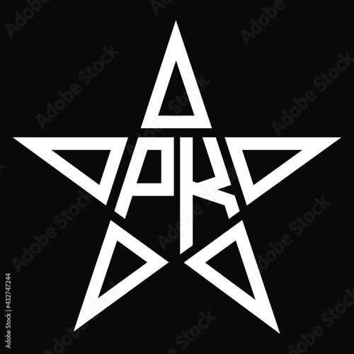 Logo monogram with star shape design template