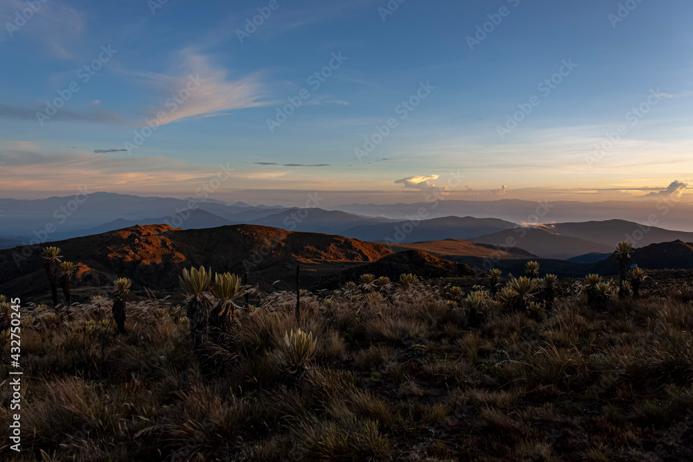 sunset in the mountains