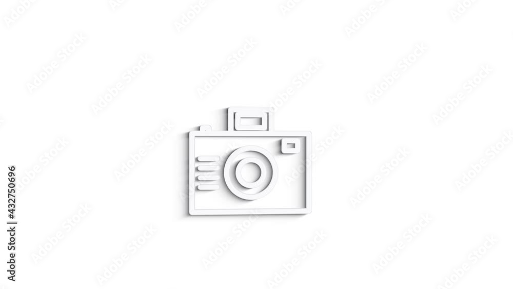 Social media 3D shadow icon design isolated on white background. Outline web icon. Motion graphics. Social media 3D shadow icon design isolated on white background. Outline web icon. Motion graphics.