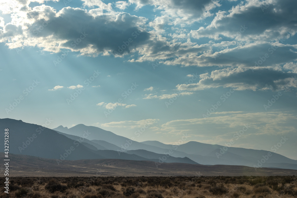 Sun Rays Break Through Clouds Over Great Basin national Park Sun Rays Break Through Clouds Over Great Basin national Park