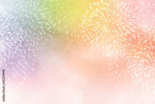 花火　和紙　暑中見舞い　背景