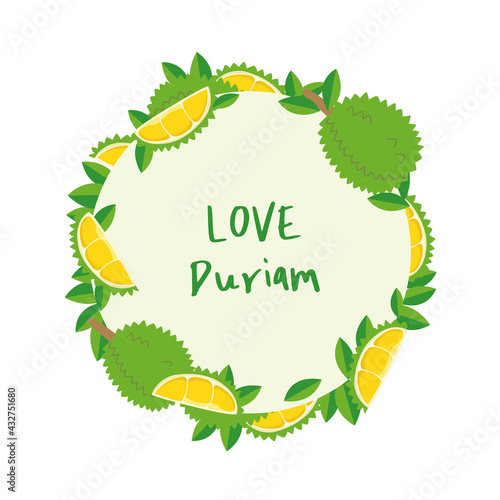 Durian template design, illustration of Durian frame design.