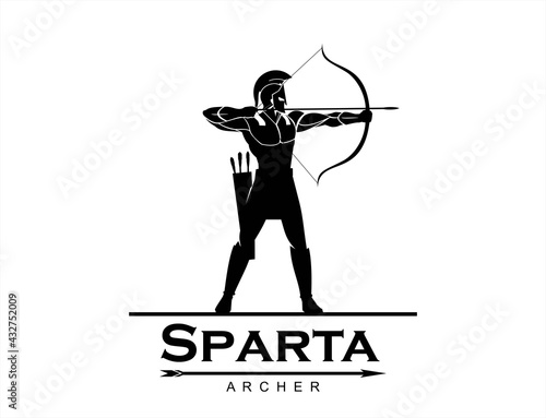 silhouette of elegant sparta archery