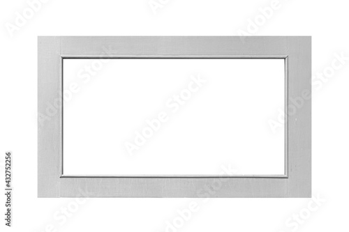 White wooden picture frame isolated on a white background