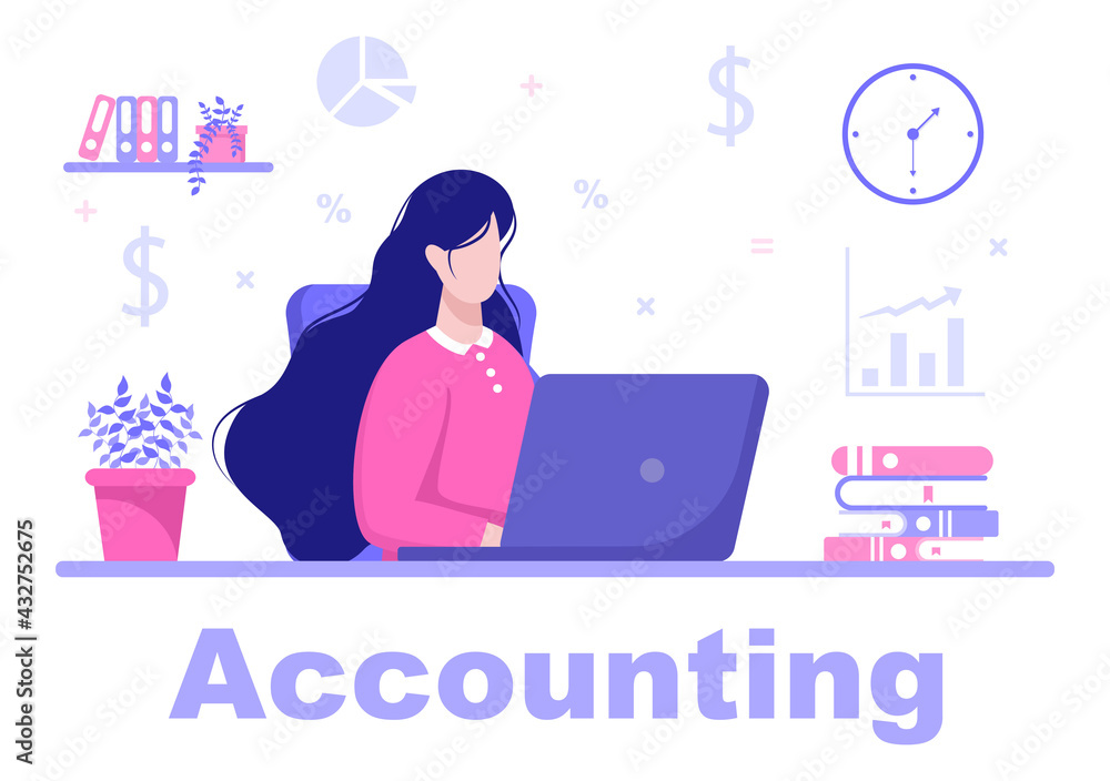 Financial Management or Accounting Vector Illustration For Increase Income, Economic Analysis, Finance Statement And Budget Concept Financial Management or Accounting Vector Illustration For Increase Income, Economic Analysis, Finance Statement And Budget Concept
