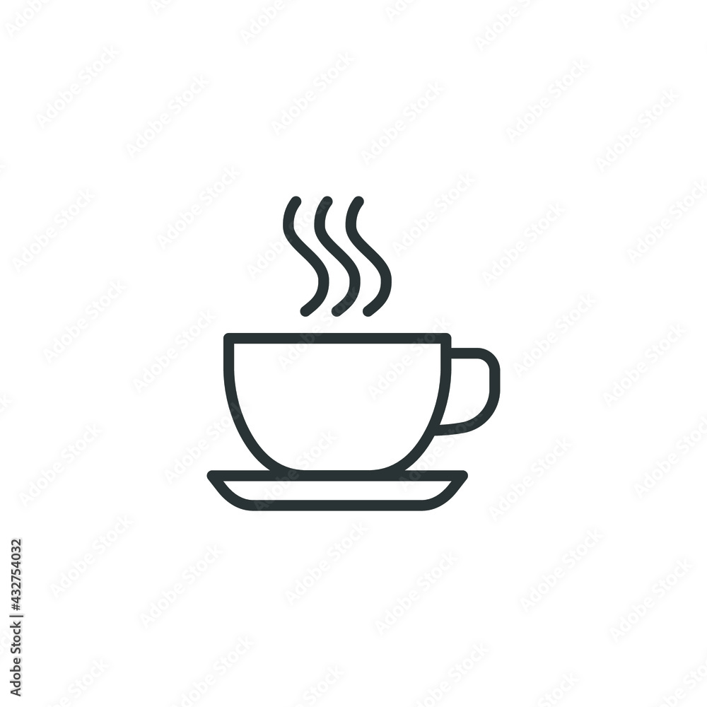 Coffee line icon. Simple outline style. Drink, glass, tea, water, chocolate, coffe cup, kitchen, restaurant concept. Vector illustration isolated on white background. EPS 10 Coffee line icon. Simple outline style. Drink, glass, tea, water, chocolate, coffe cup, kitchen, restaurant concept. Vector illustration isolated on white background. EPS 10