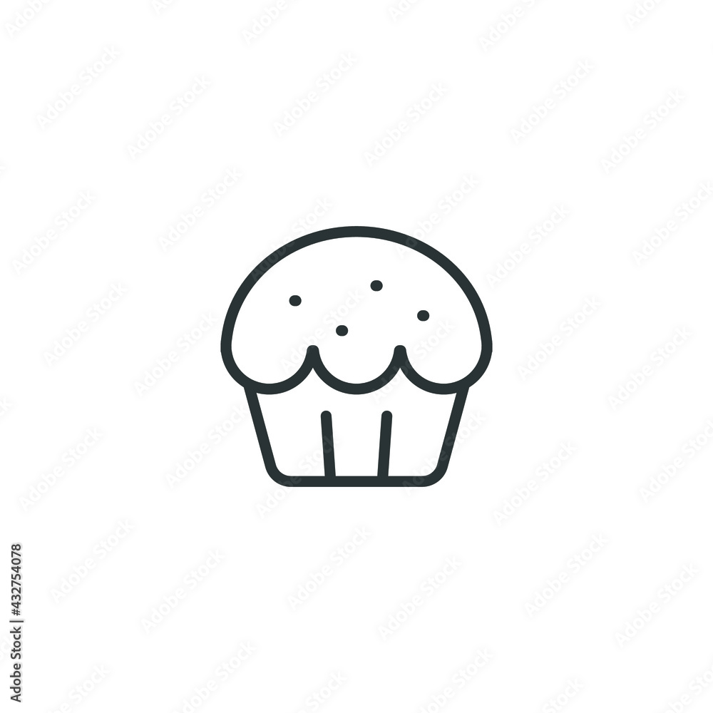 Cupcake line icon. Simple outline style. Bakery, cake, dessert, muffin, kitchen, restaurant concept. Vector illustration isolated on white background. EPS 10 Cupcake line icon. Simple outline style. Bakery, cake, dessert, muffin, kitchen, restaurant concept. Vector illustration isolated on white background. EPS 10