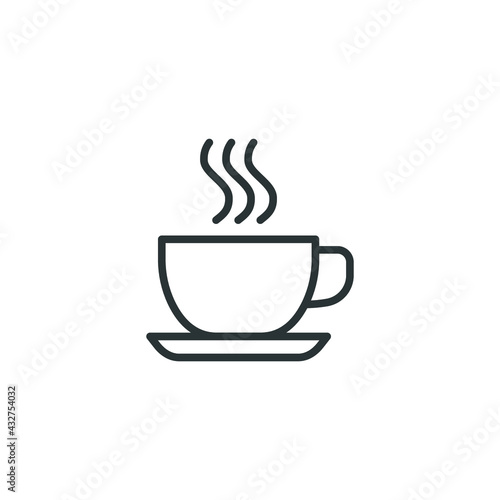 Coffee line icon. Simple outline style. Drink  glass  tea  water  chocolate  coffe cup  kitchen  restaurant concept. Vector illustration isolated on white background. EPS 10