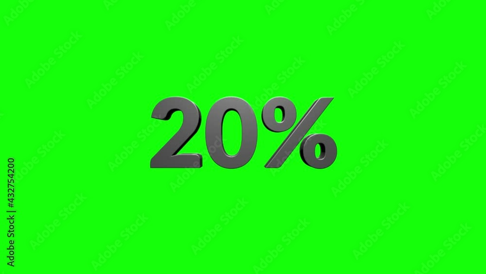 20 percent off 3d letters rotate on white background 20 percent off 3d letters rotate on white background